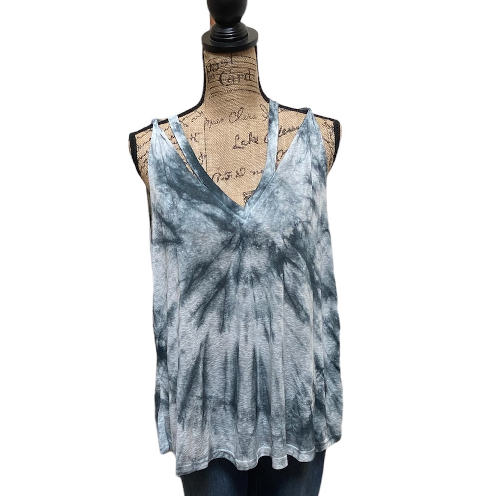 Pol grayish/ green tie dye tank top